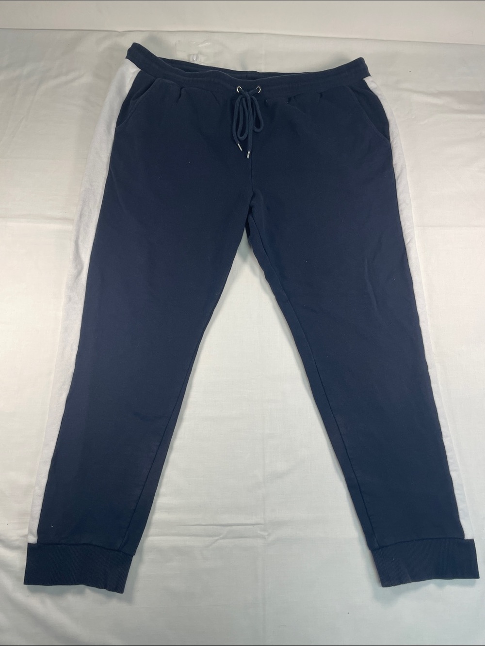 ASOS tapered leg jogger navy white stripe drawstring waist Men’s 6XL like new